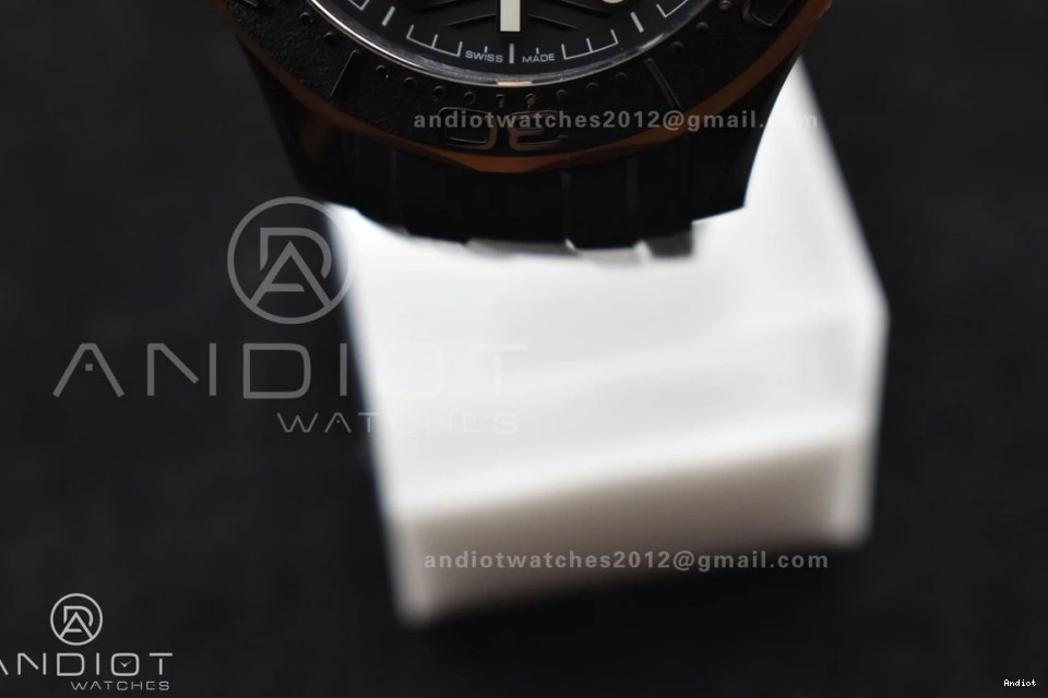 43.5mm 300m Bezel VSF Rubber Dial Seamaster Black Ceramic A8806 1:1 Edition on Black Best RG Strap Black 1230